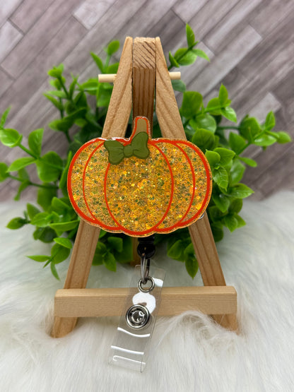 Fall Pumpkin Interchangeable Badge Topper