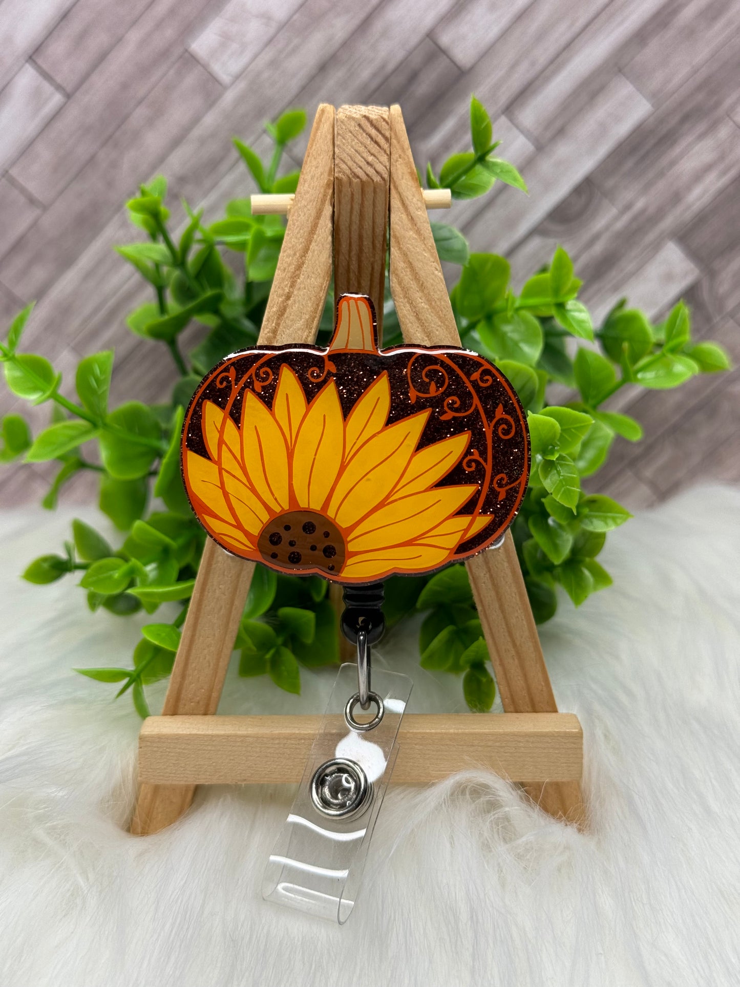 Sunflower Pumpkin Interchangeable Badge Topper