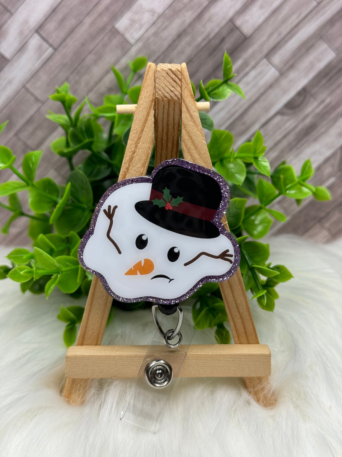 Melted Snowman Interchangeable Badge Topper