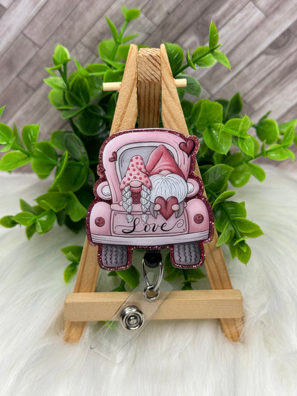 Gnome Couple Love Truck Interchangeable Badge Topper