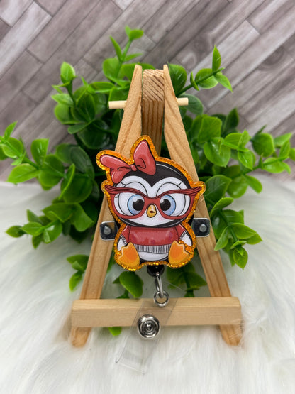 Cute Penguin with Glasses Interchangeable Badge Topper