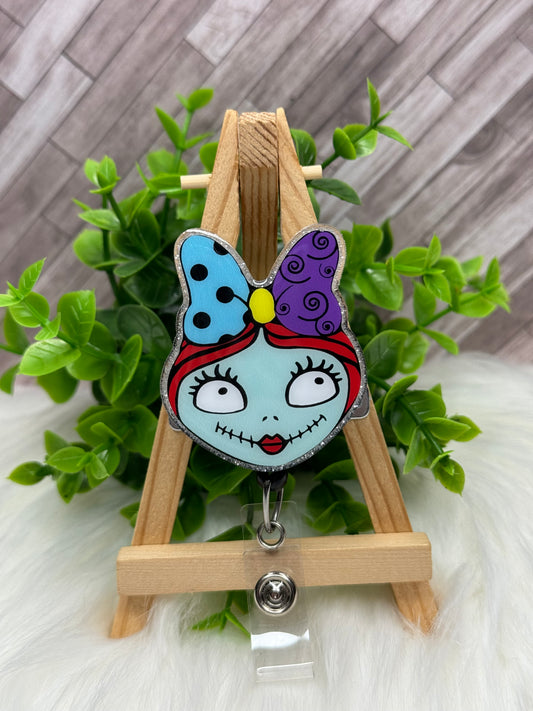 Blue Doll Face Interchangeable Badge Topper