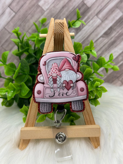 Gnome Couple Love Truck Interchangeable Badge Topper