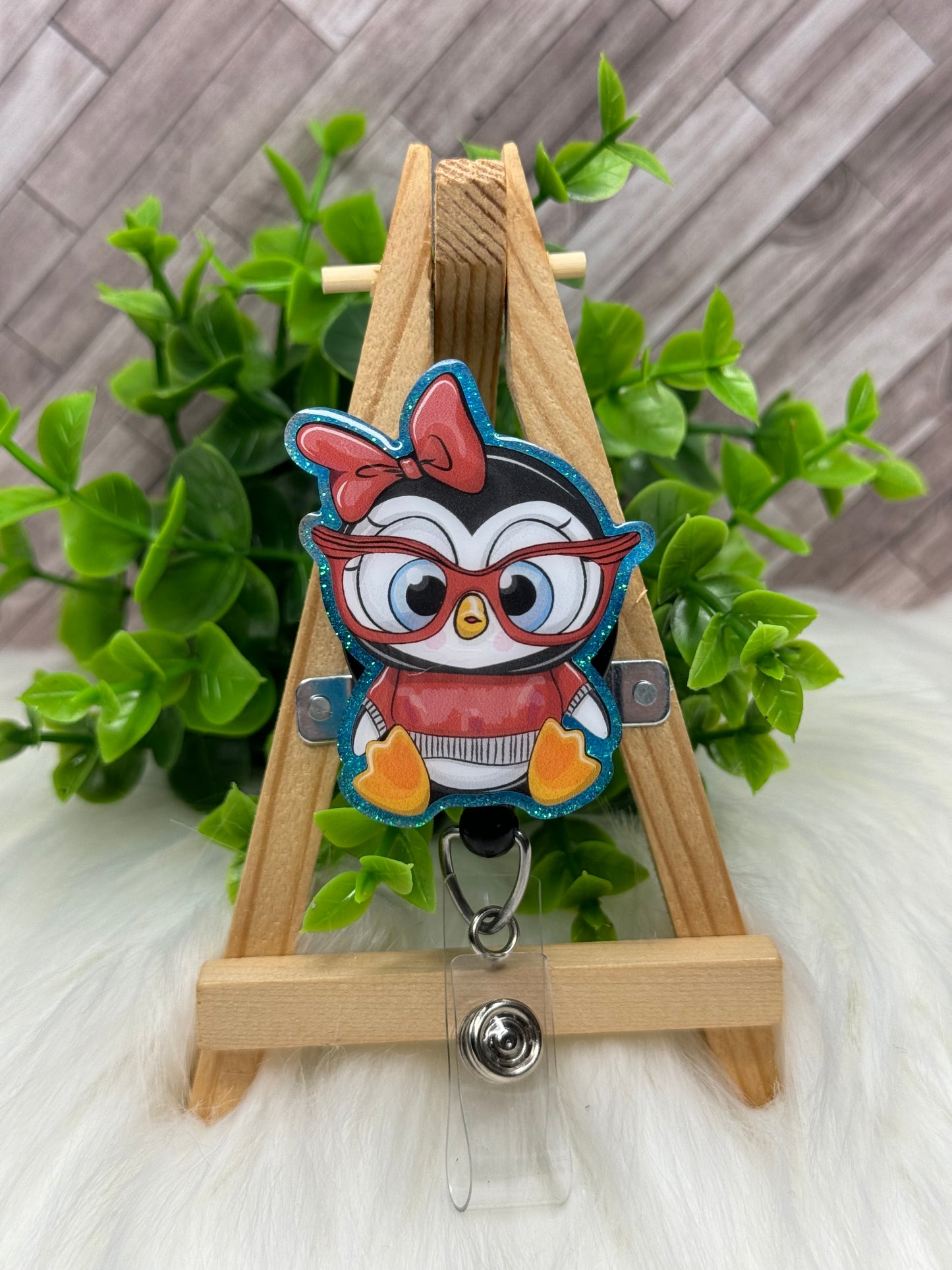 Cute Penguin with Glasses Interchangeable Badge Topper