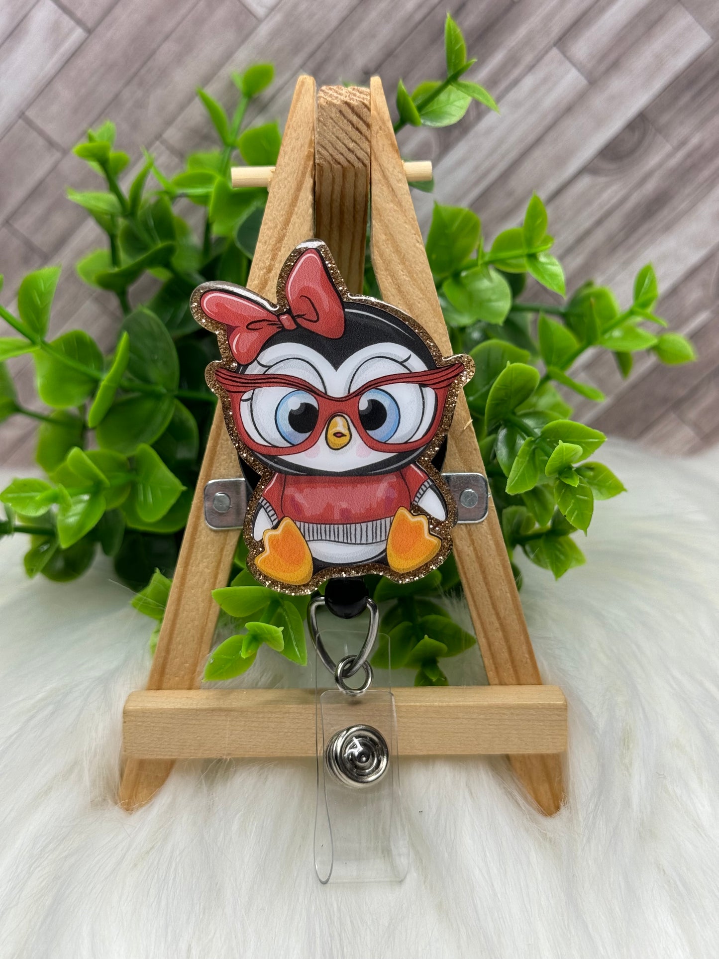 Cute Penguin with Glasses Interchangeable Badge Topper
