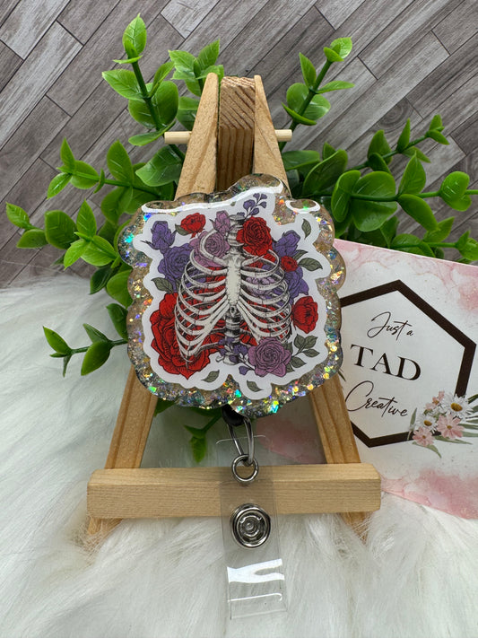 Floral Rib Cage Interchangeable Badge Toppers