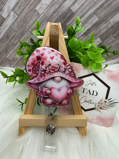Heart Gnome Interchangeable Badge Reel Topper