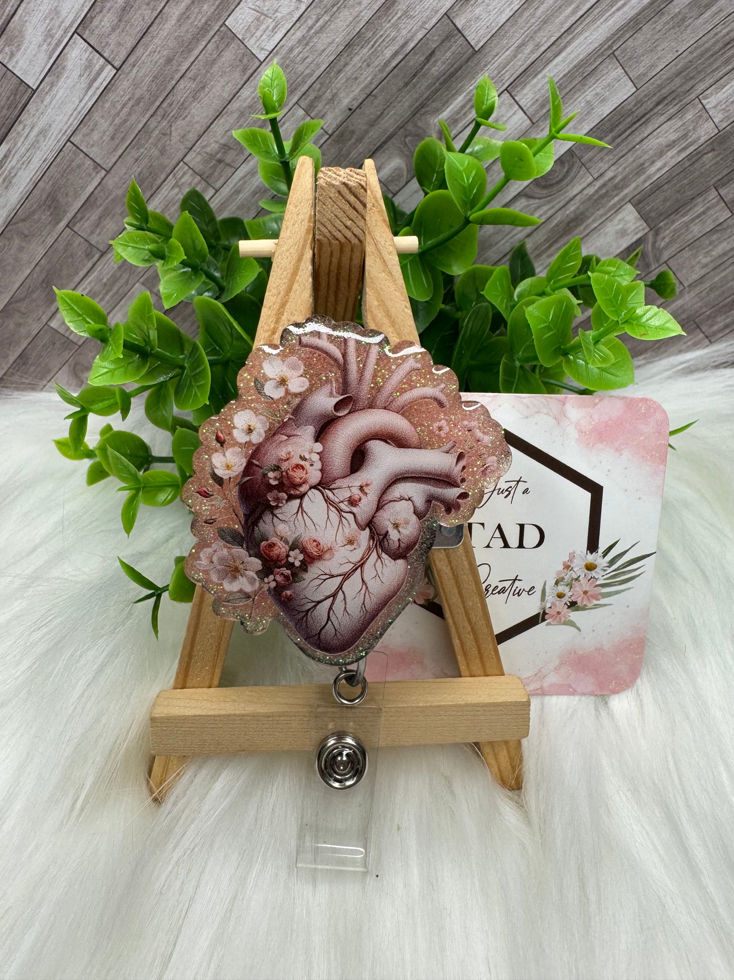 Floral Anatomical Heart #2 Interchangeable Badge Topper
