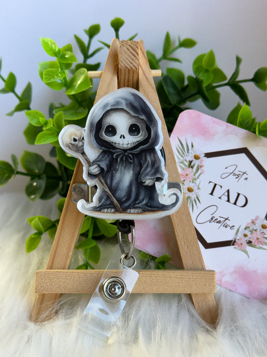 Grim Reaper Cloaked Skeleton Interchangeable Topper