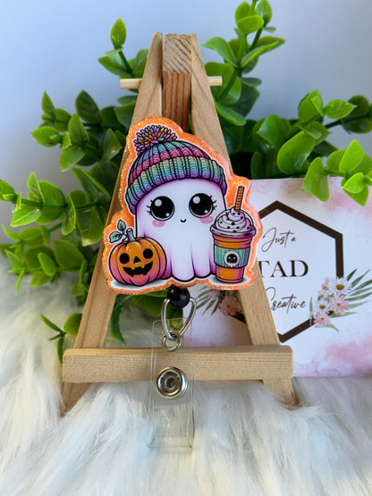 Ghost in Cute Beanie Hat Interchangeable Topper