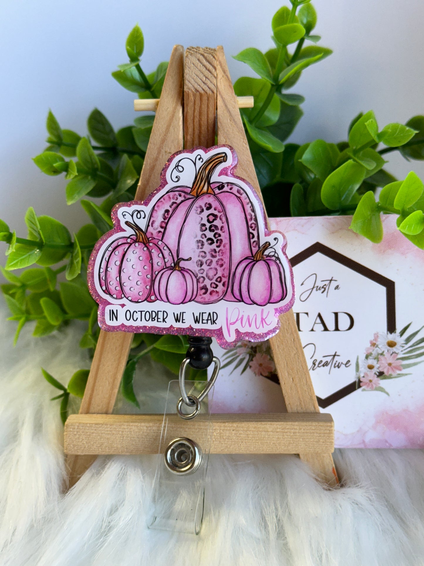 Pumpkin In October We Wear Pink Interchangeable Topper