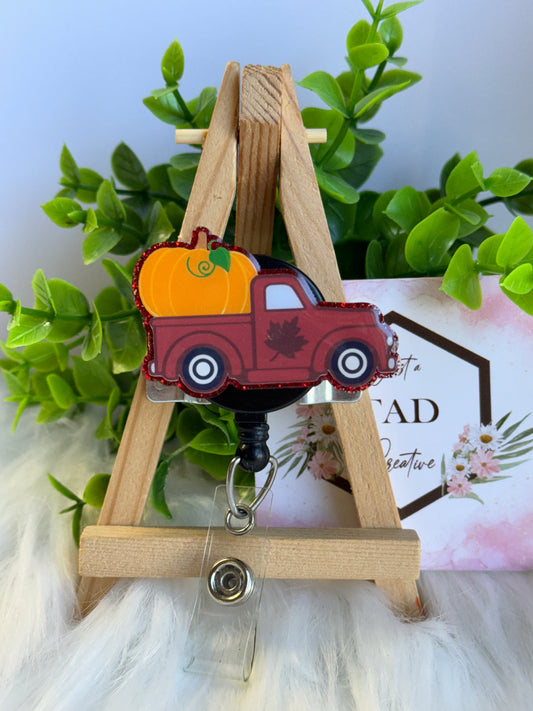 Vintage Truck with Pumpkin Interchangeable Topper