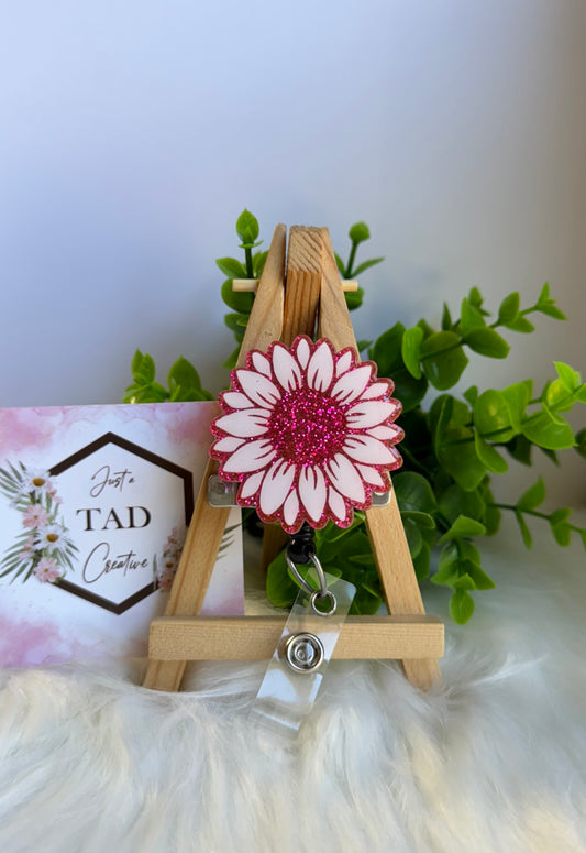 Pink Sunflower Interchangeable Badge Topper