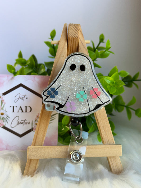 Sheet Ghost with Flowers Interchangeable Badge Toppers