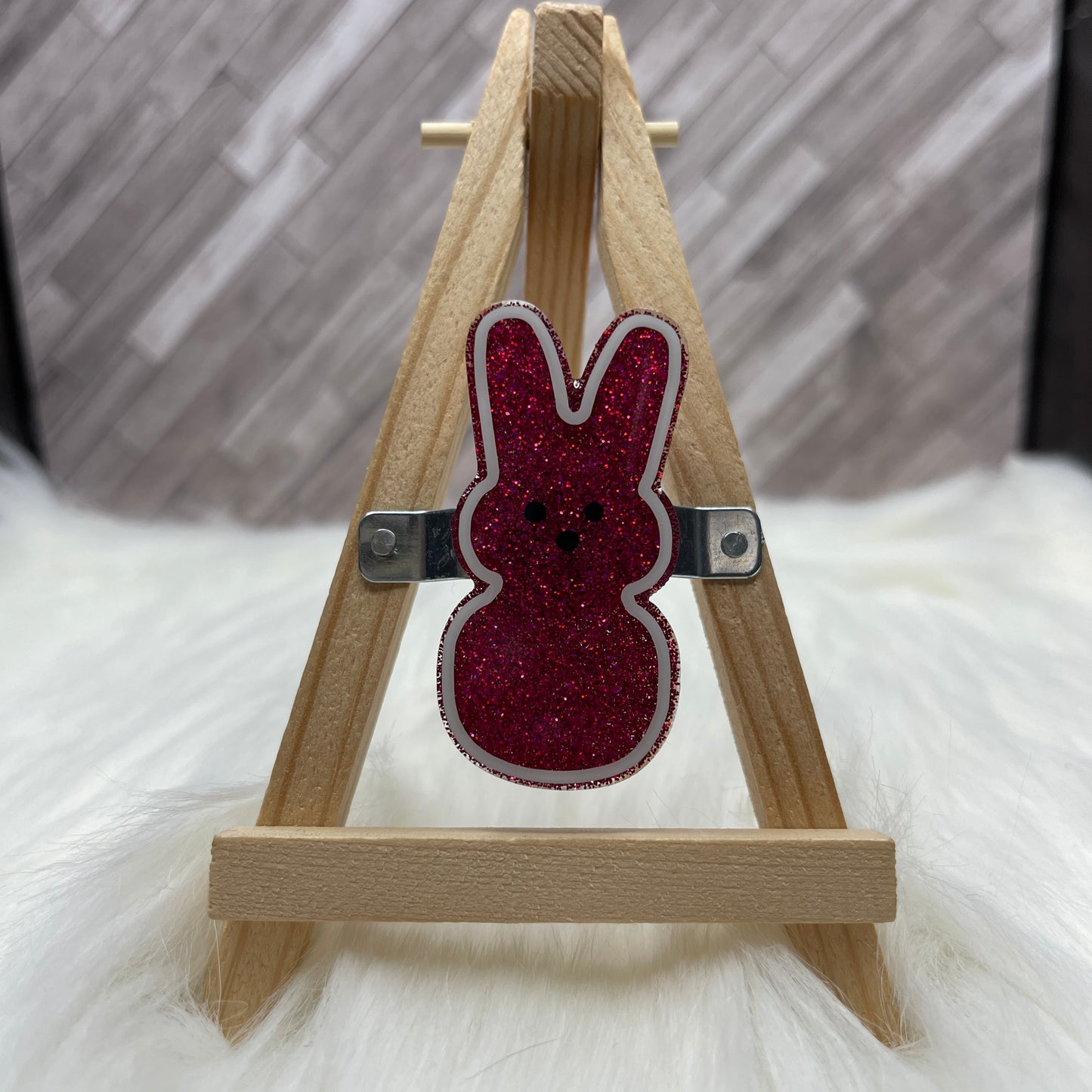 Sugary Bunny Glittered Interchangeable Badge Reel Topper