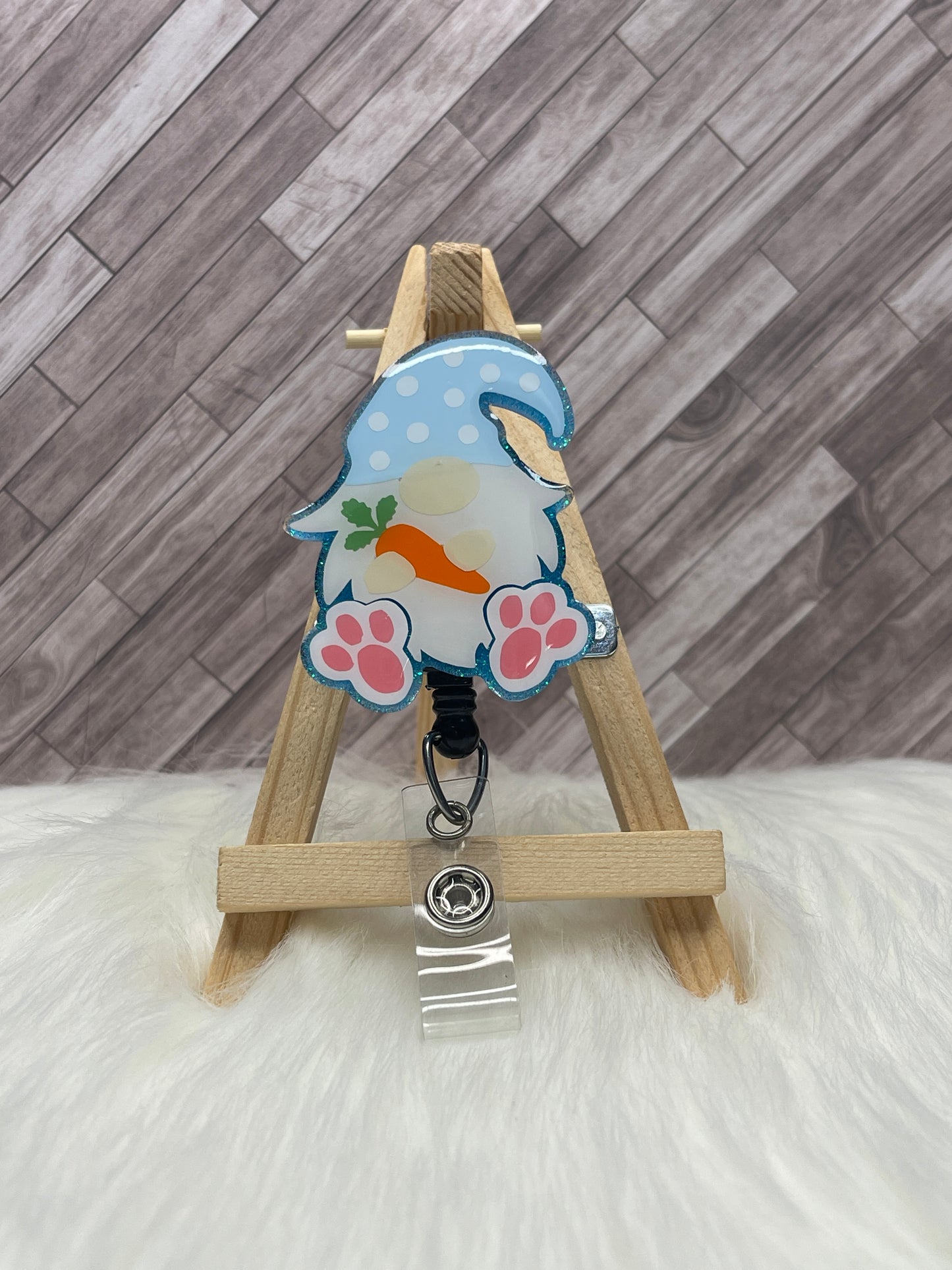 Easter Gnome Interchangeable Badge Reel Topper