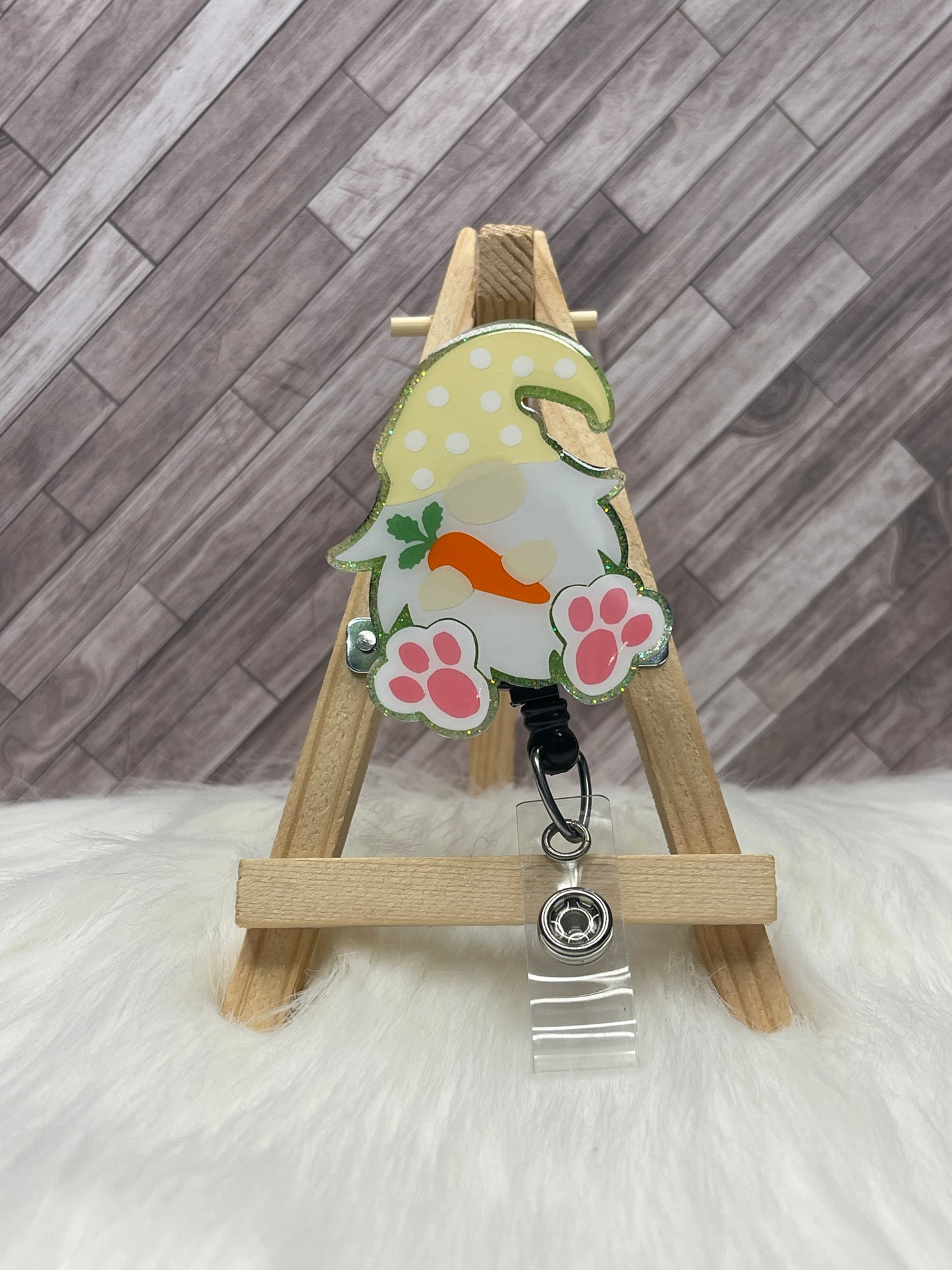 Easter Gnome Interchangeable Badge Reel Topper