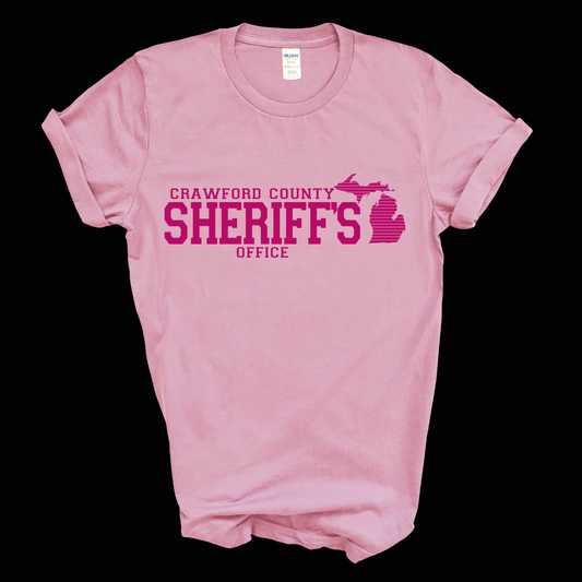 Simple Design Pink Crawford County Adult T-Shirt