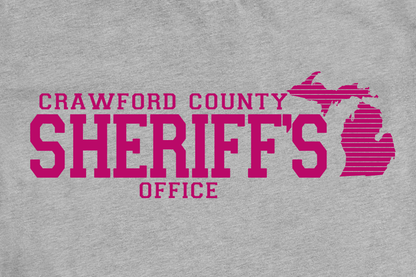 Simple Design Pink Crawford County Adult Long Sleeve T-Shirt