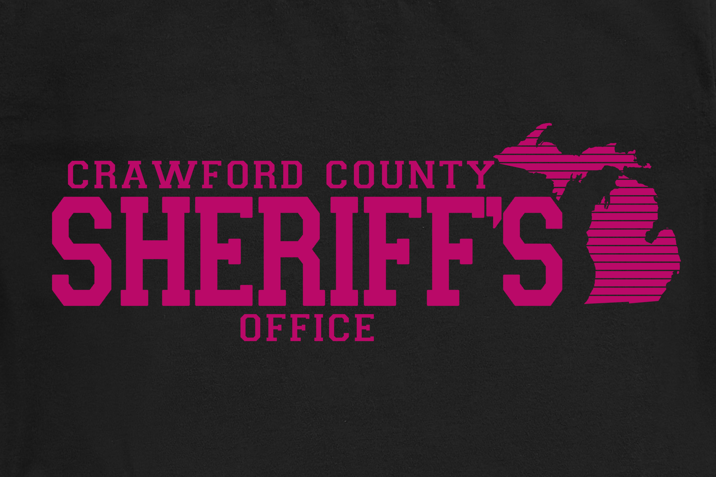 Youth Pink Simple Design Crawford County T-shirt