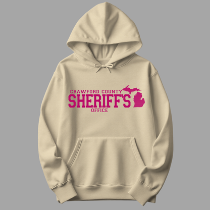 Simple Design Pink Crawford County Adult Hooded Sweatshirt