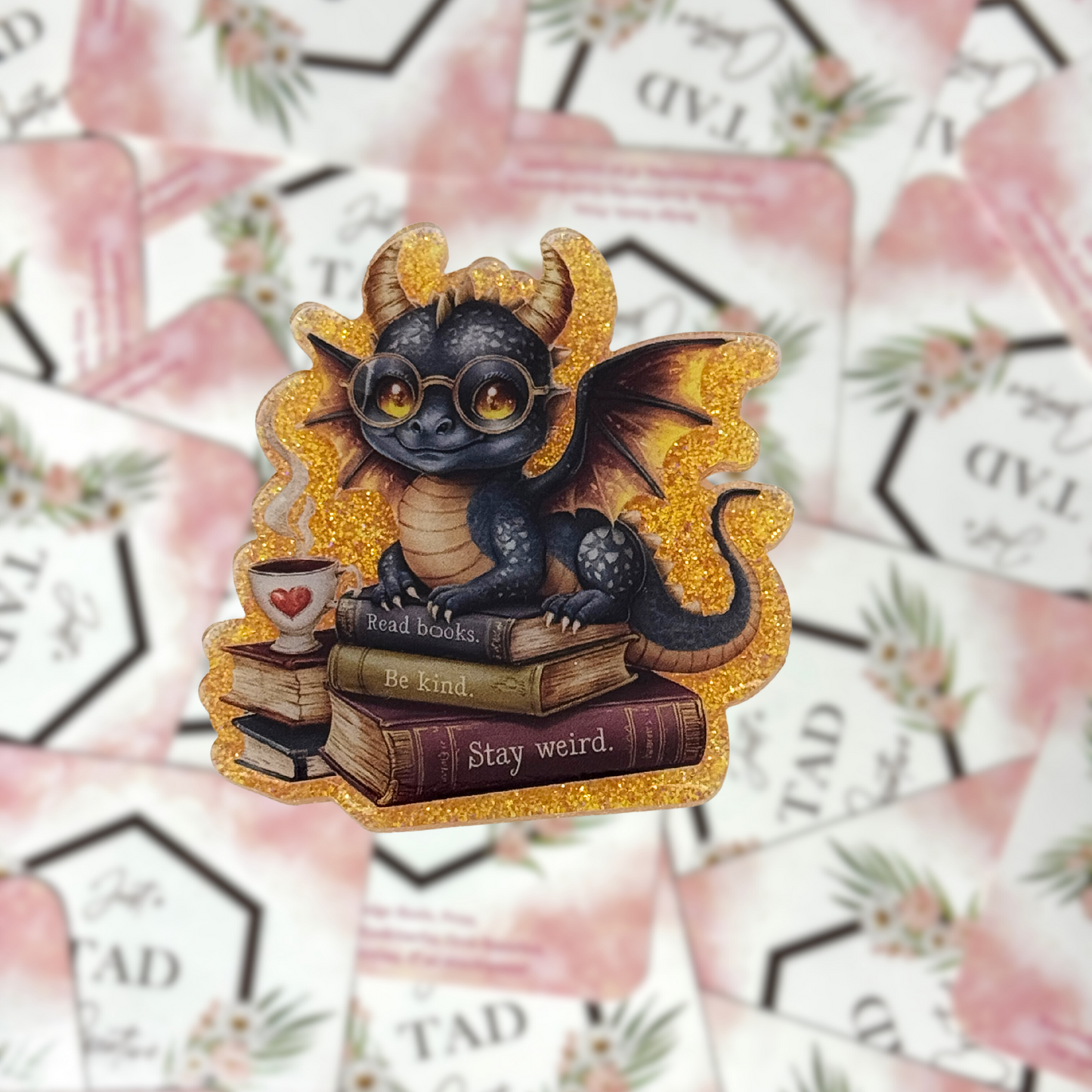 Dragon Books & Coffee Interchangeable Badge Topper