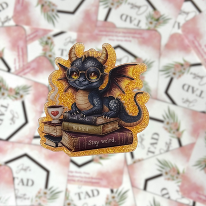 Dragon Books & Coffee Interchangeable Badge Topper