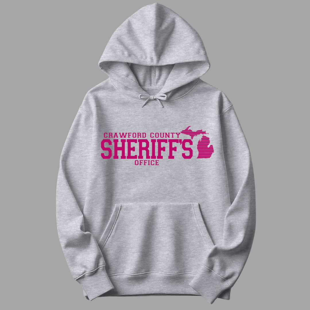 Simple Design Pink Crawford County Adult Hooded Sweatshirt