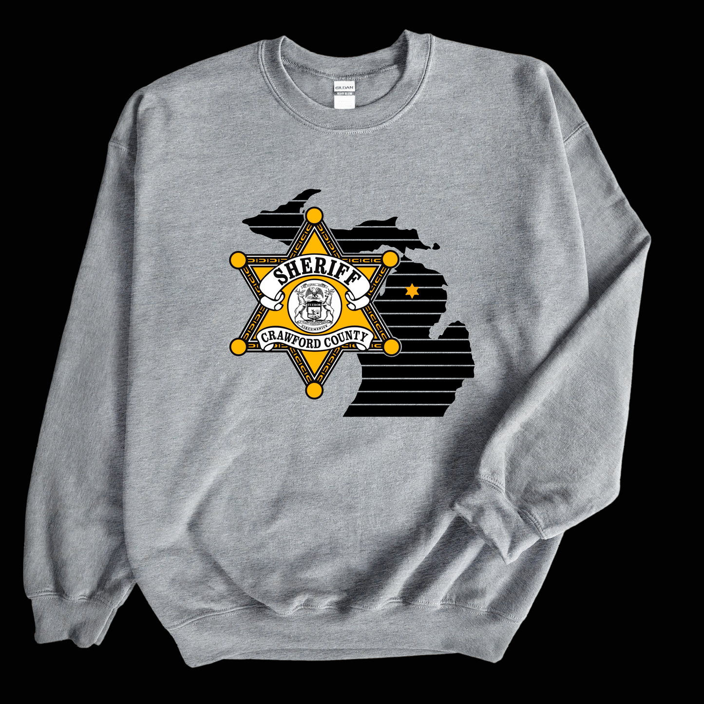 Star Design Crawford County Adult Crewneck Sweatshirt
