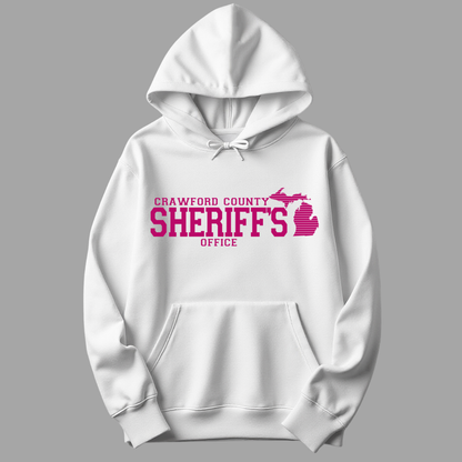 Simple Design Pink Crawford County Adult Hooded Sweatshirt
