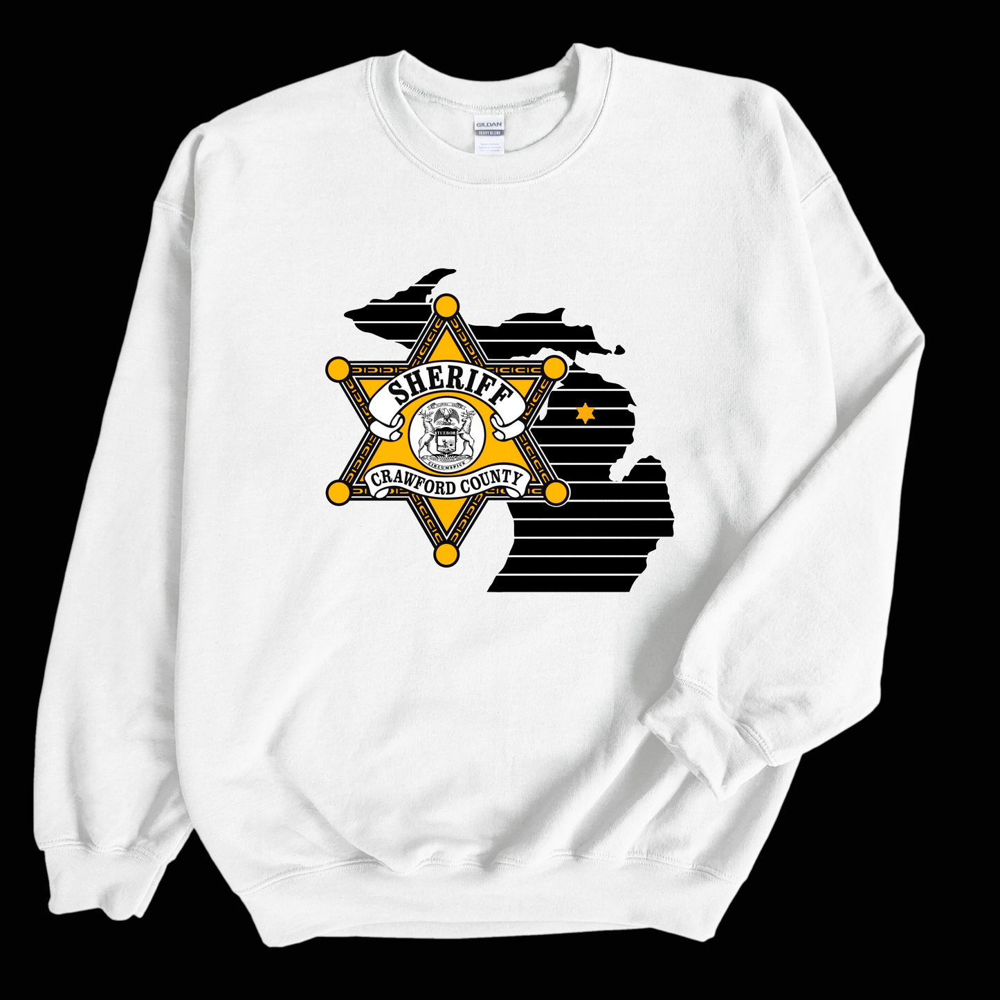 Star Design Crawford County Adult Crewneck Sweatshirt
