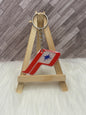 2" Slanted "P" Red White & Blue Glittered Keychain