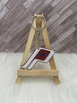 2" Slanted "P" Red White & Blue Glittered Keychain