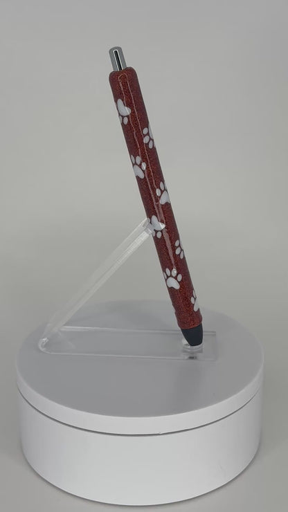 Paw Print Orange Glittered Gel Pen