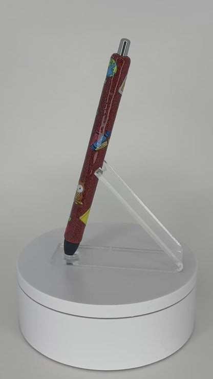 School Days Orange Glittered Gel Pen