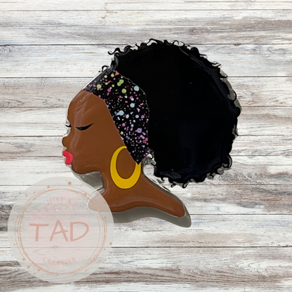 African American Woman Curly Hair Interchangeable Topper