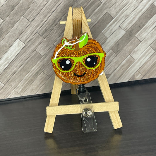 Pumpkin with Glasses Interchangeable Topper
