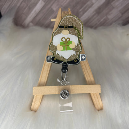 Gnome with Present Interchangeable Topper