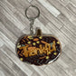 Pumpkin  3" Glittered Keychain / Bag Tag