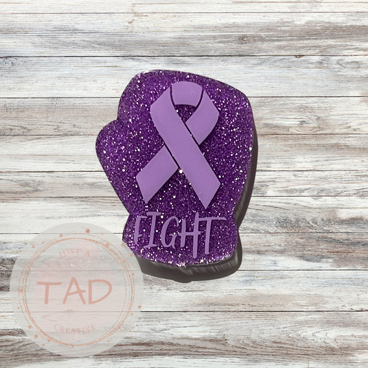 "Fight" Cancer Awareness Boxing Glove Interchangeable Topper